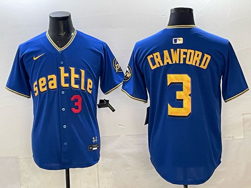 Men Seattle Mariners #3 Crawford blue Game Nike MLB 2025 Jersey 006